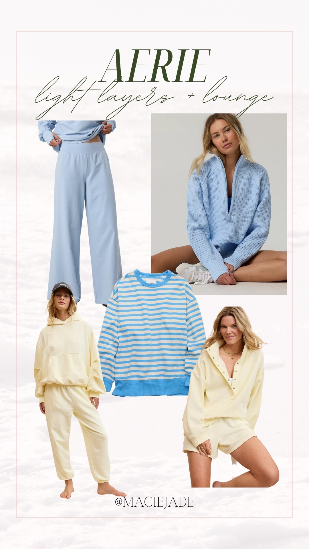 Light layers and loungewear at Aerie!🩵💛 spring layers, yellow outfit, blue outfit, spring outfit inspo, aerie spring 

#LTKgrwm #LTKspring #LTKSeasonal