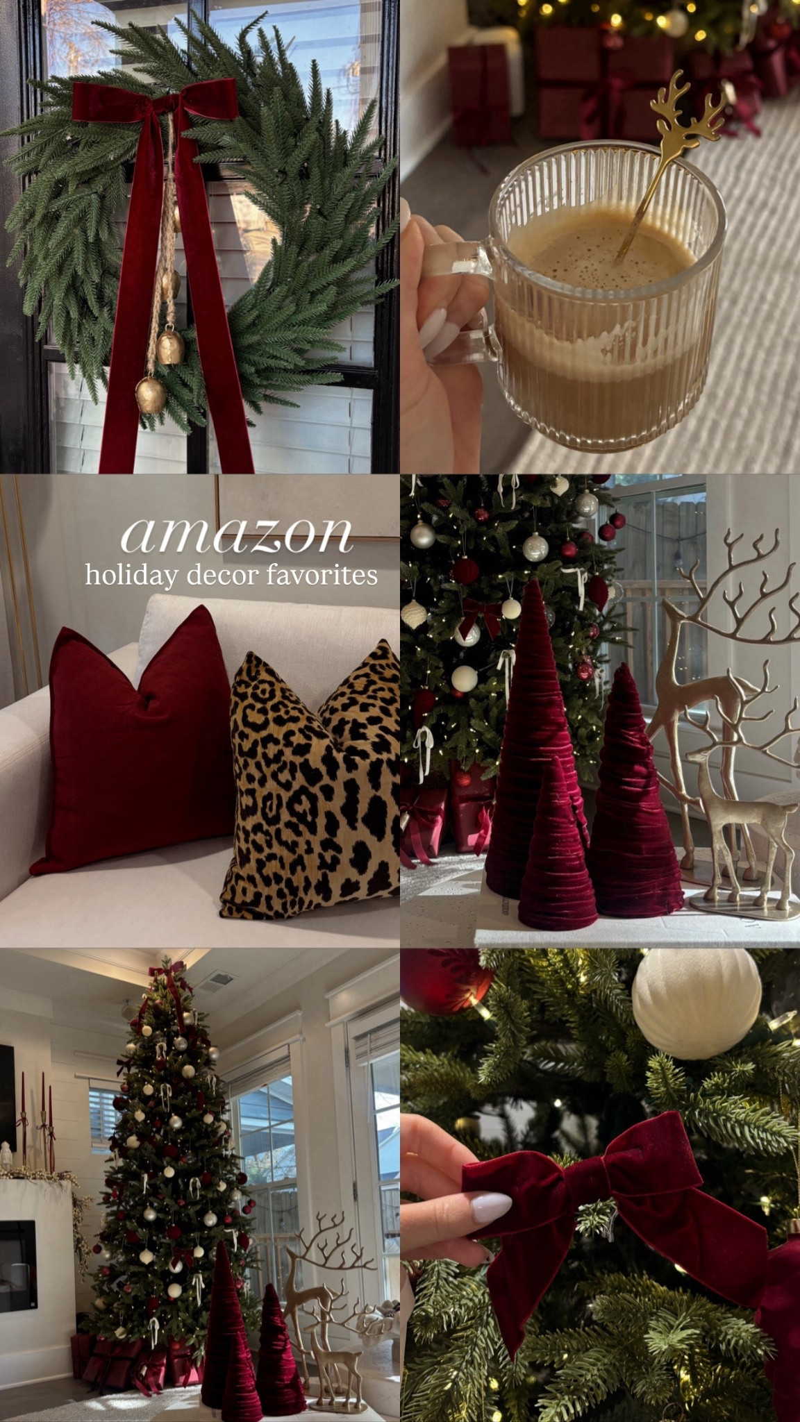 Amazon burgundy holiday decor🌲🫶🏼

#LTKFindsUnder50 #LTKSeasonal #LTKHome
