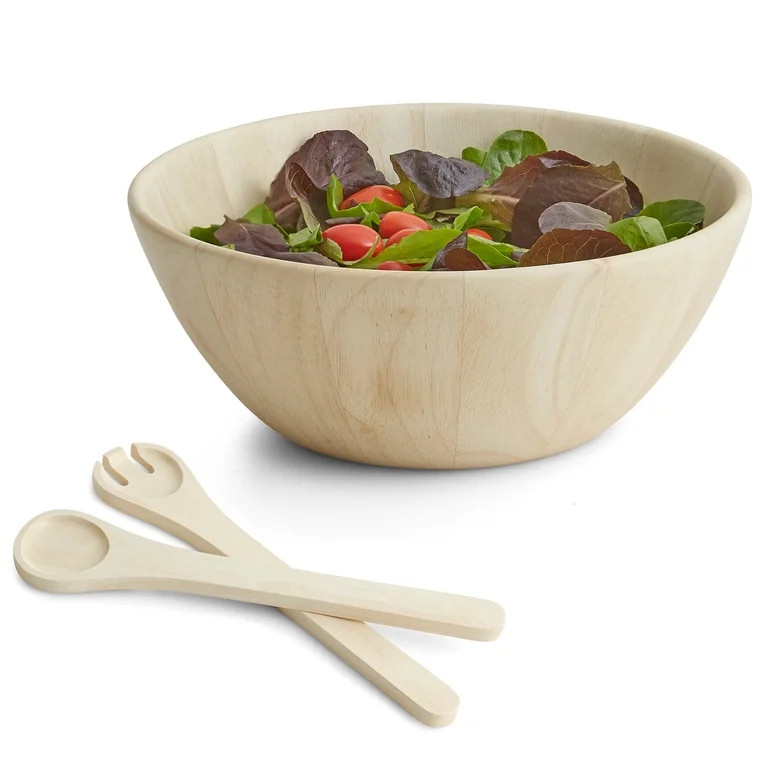 Woodard & Charles Whitewash Salad Bowl with Servers - 3 Piece Set | Walmart (US)