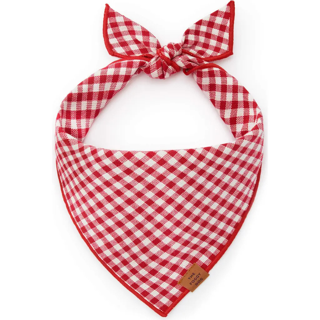 The Foggy Dog Gingham Dog Bandana in Red at Nordstrom, Size Small | Nordstrom