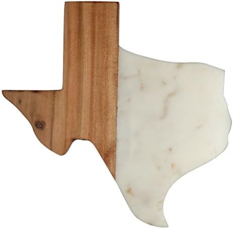 Thirstystone Large Texas Shaped Mango Wood & Marble Serving/Cutting Board, Made From All Natural Mat | Amazon (US)