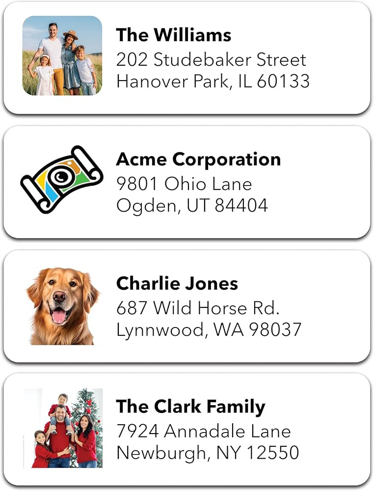 Personalized Return Address Labels (Upload Your Photo) - Custom Image Address Stickers on Sheets ... | Amazon (US)