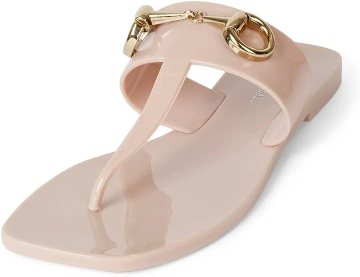 Jeffrey Campbell Womens A Lil Bit Patent Embellished Slide Sandals | Amazon (US)