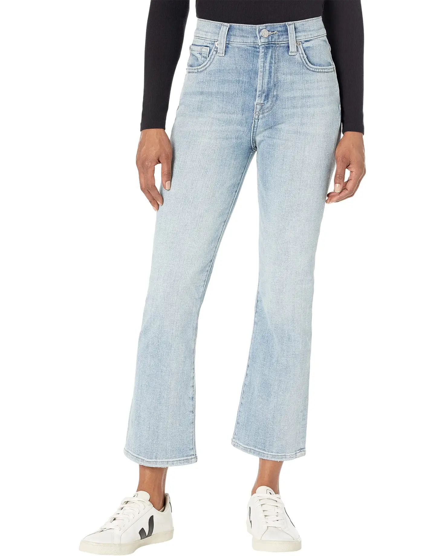 7 For All Mankind High-Waisted Slim Kick in Broken Twill Briar | Zappos