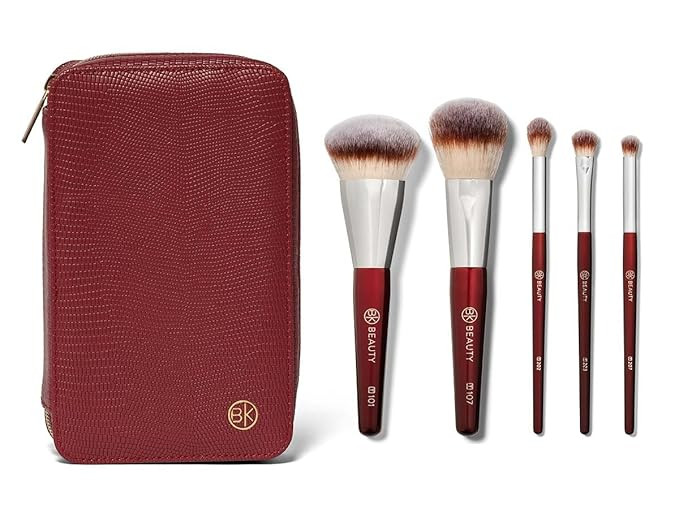 BK BEAUTY Travel Brush Set with Pouch – 5-Piece Vegan, Cruelty-Free Brushes for Face & Eyes | L... | Amazon (US)