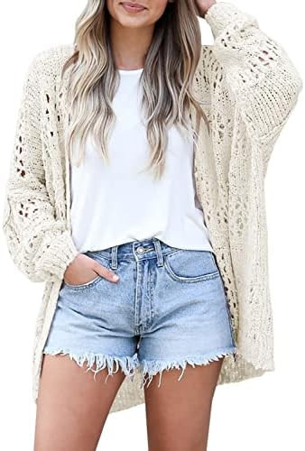 Ermonn Womens Crochet Cardigan Sweater Kimonos Boho Solid Color Oversized Spring Open Front Outwe... | Amazon (US)
