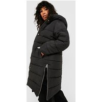 Womens Longline Puffer Jacket - Black - 10 | boohoo (US & Canada)
