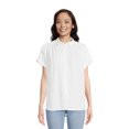 Time and Tru Women's Button Down Camp Shirt with Roll Cuff Sleeves, Sizes XS-XXXL | Walmart (US)