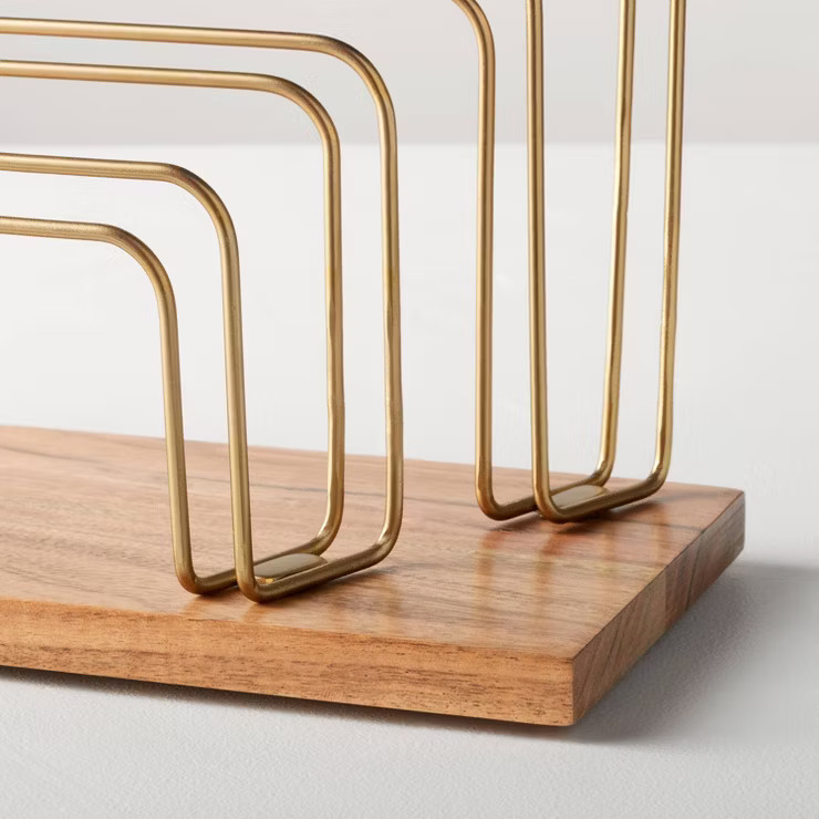 Wood & Steel Letter Sorter Brown/Brass - Hearth & Hand™ with Magnolia | Target