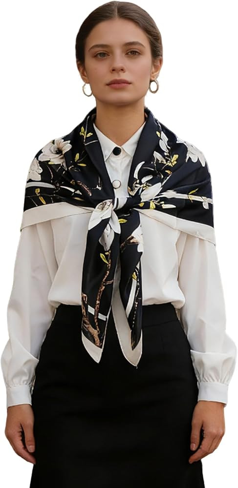 43" Large Square Scarf Fashion Scarves Hair Wrapping Scarfs Night Sleeping Headscarf for Women B0... | Amazon (US)