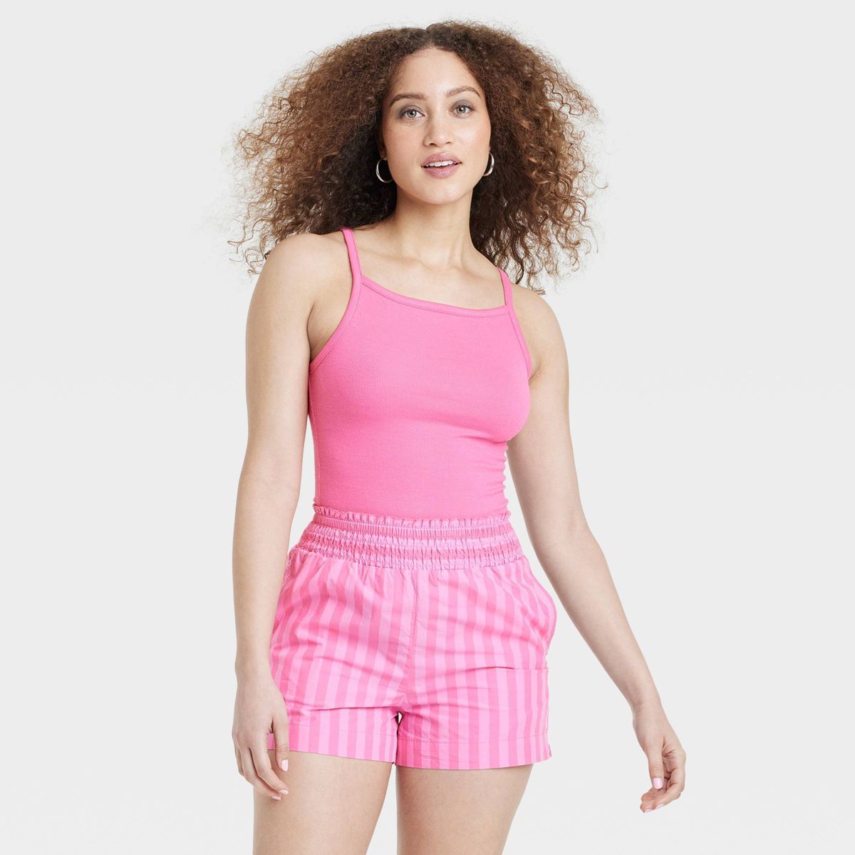 Women's Slim Fit Knit Tank Top - A New Day™ Pink XS | Target