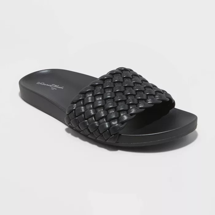 Women's Polly Woven Slide Sandals - Universal Thread™ Black 5 | Target