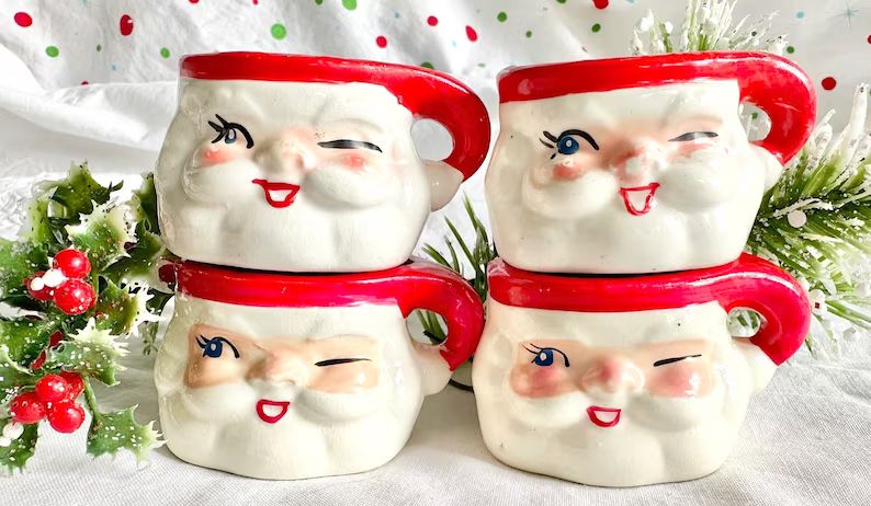 Miniature Winking Santa Mugs From Holt~Howard Japan – Each One Sold Individually | Etsy (US)