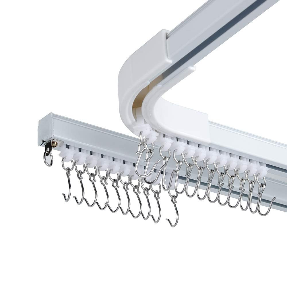 SOLOKOS Room Divider Ceiling Track Set for Curtains with Hooks, Corner Connectors(Set of 2) and t... | Amazon (US)