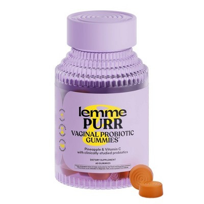 Lemme Purr Vaginal Probiotic Gummies - pH & Odor Support - Pineapple & Vitamin C - Pineapple Flavored - 60ct | Target