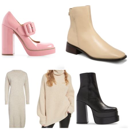 Shop at Nordstrom for any and l things fashion related that you need to add to your wardrobe. #boots #blockheelboots #pinkheels #statementshoes #sweaterdress #sweater 

#LTKSeasonal #LTKshoecrush #LTKstyletip