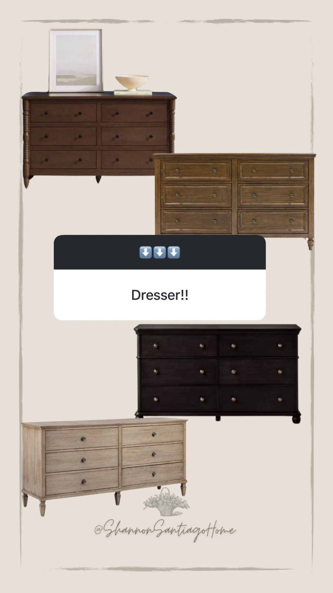 Vintage inspired dressers ; traditional furniture, budget furniture , budget home decor 