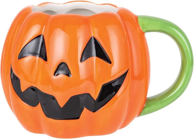 GALLERIE II 16.oz Cute Smiling Jack O' Lantern Pumpkin Halloween Ceramic Mug Spooky Scary Autumn ... | Amazon (US)