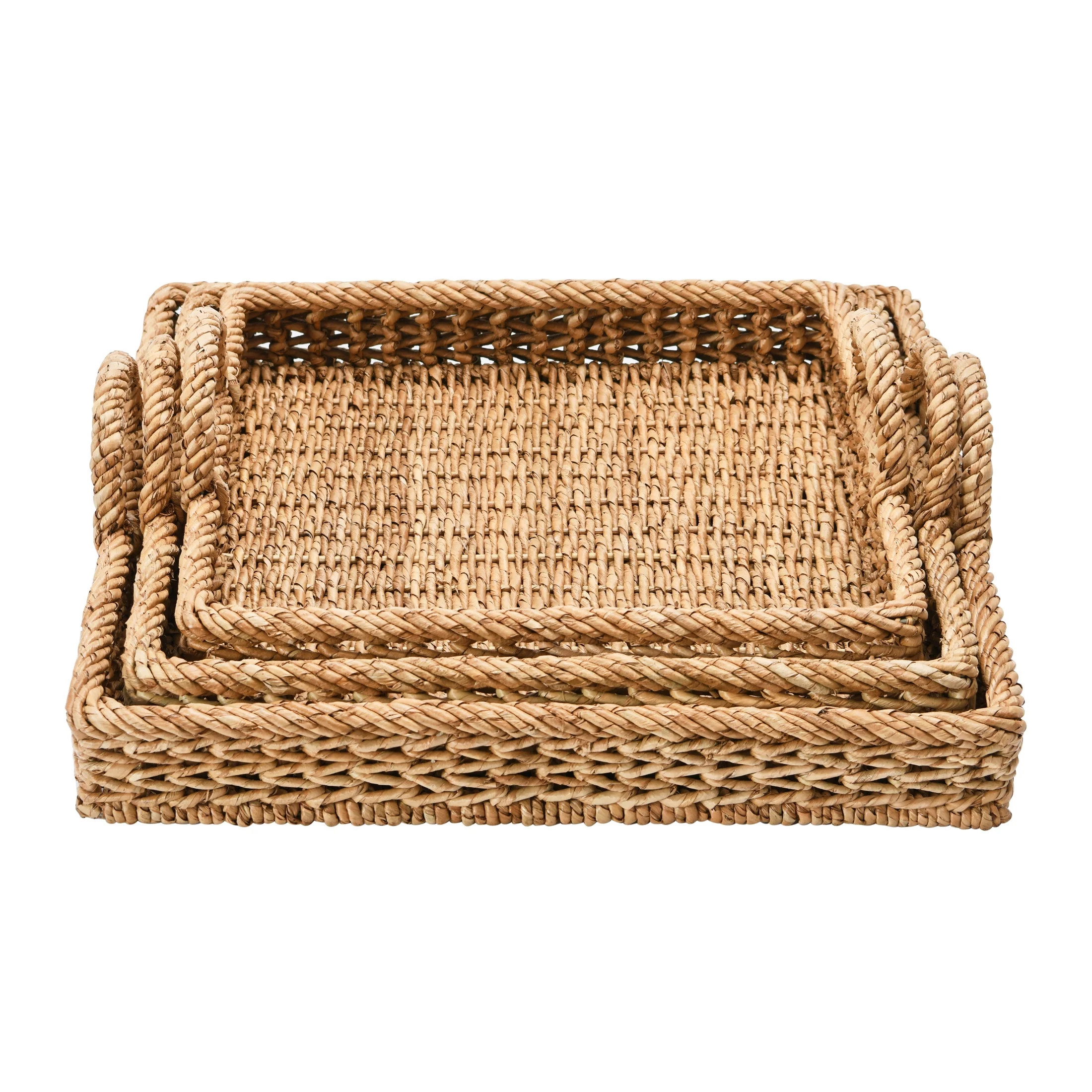 Creative Co-Op S/3 Decorative Water Hyacinth Tray | Walmart (US)