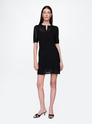 Linen-Blend Pointelle Dress | Gap (US)