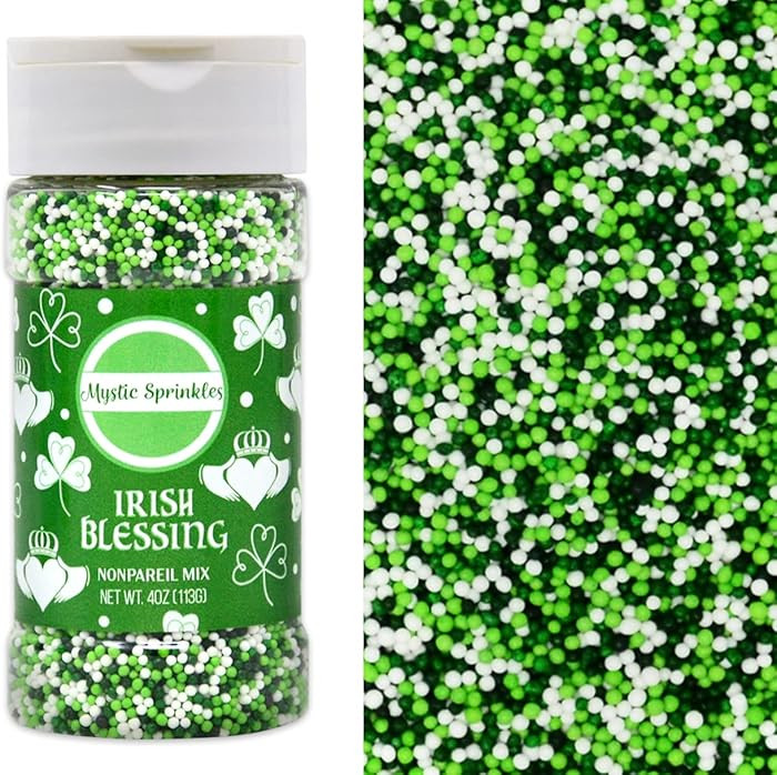 Mystic Sprinkles St. Patrick's Day Sprinkle Mixes (Irish Blessing Nonpareil Mix 4oz) | Amazon (US)