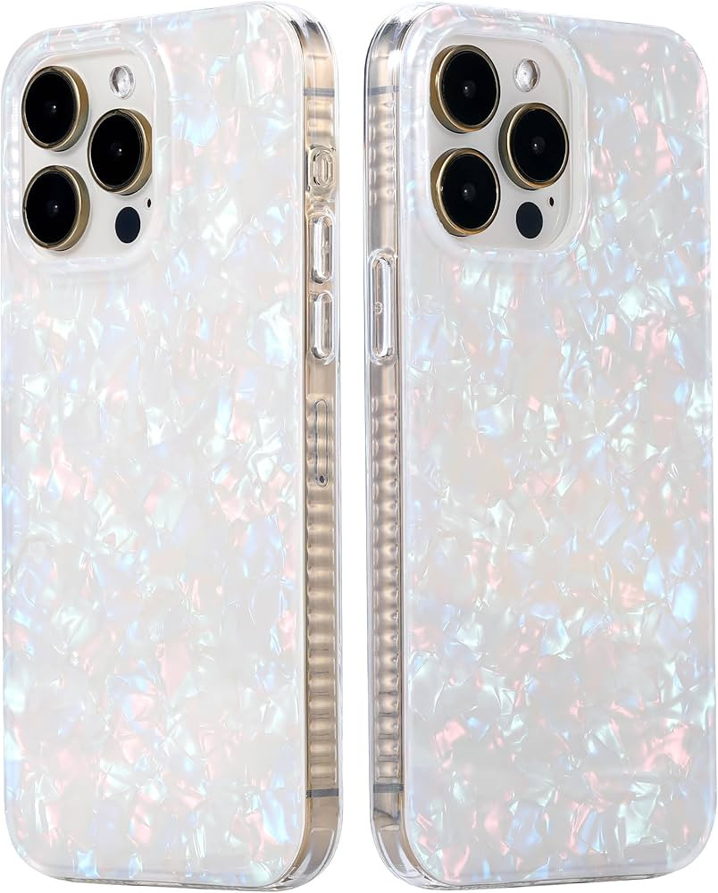 LONLI Hue for iPhone 15 Pro Max Case – White Pearl Tort [10FT Drop Protection] Shockproof Cover... | Amazon (US)