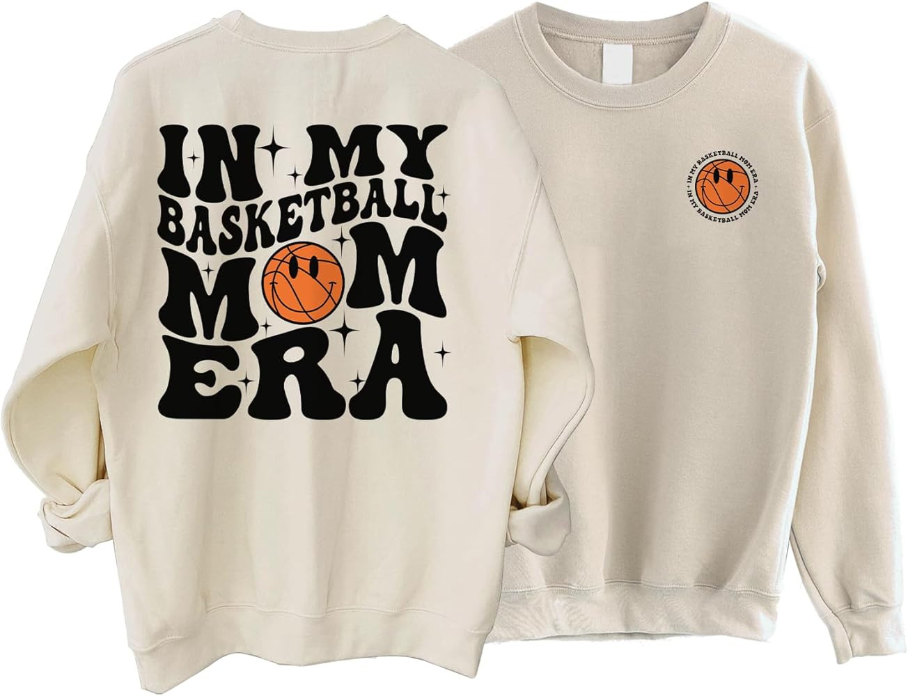 HBL Store In My Basketball Mom Era Sweatshirt 2 Sided, Retro Groovy Sport Mom Crewneck, Funny Bas... | Amazon (US)