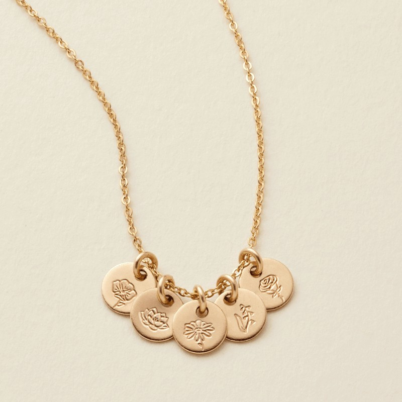 Mini Birth Flower Stacker Necklace | Made by Mary (US)