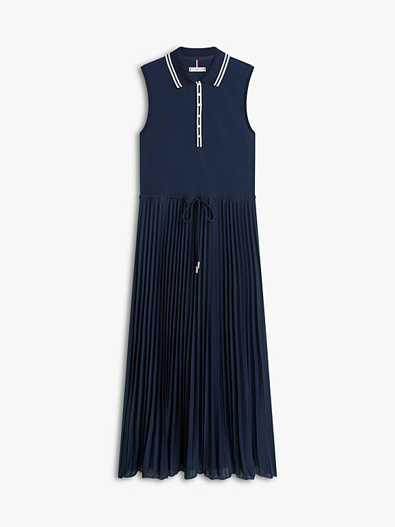 1985 \u00e4rmelloses Midi-Polokleid mit Faltenrock | Tommy Hilfiger (DE)