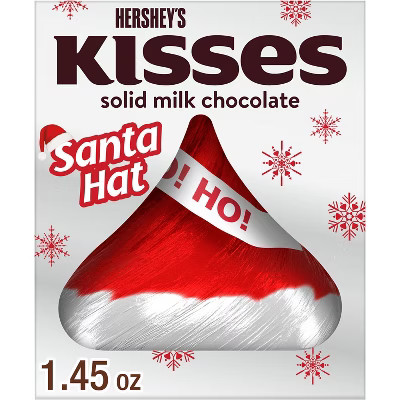 HERSHEY'S Kisses Solid Milk Chocolate Santa Hat Christmas Candy - 1.45oz | Target