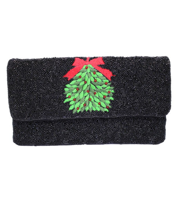 Black Mistletoe - Beaded Clutch | Lisi Lerch Inc