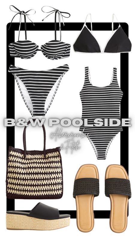 B&W poolside swim and accessories 

#LTKShoeCrush #LTKSeasonal #LTKSwim