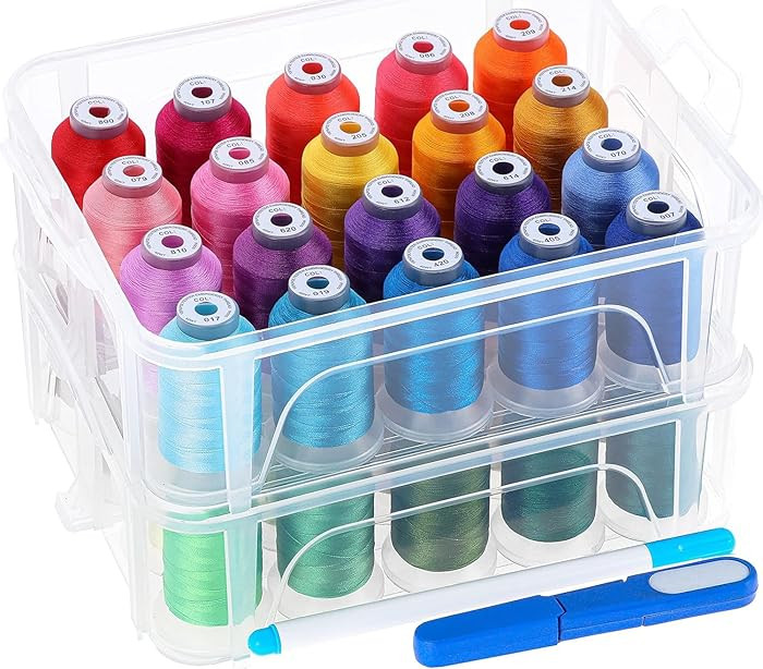 New brothread 40 Colors Compatible with Brother 500m Each Embroidery Machine Thread with Clear Pl... | Amazon (US)