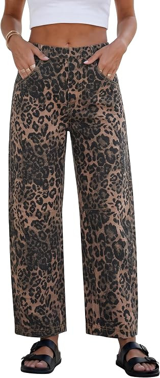 ANRABESS Women Barrel Jeans Baggy High Waist Wide Leg Pants | Ankle Length Denim with Pocket,Goin... | Amazon (US)