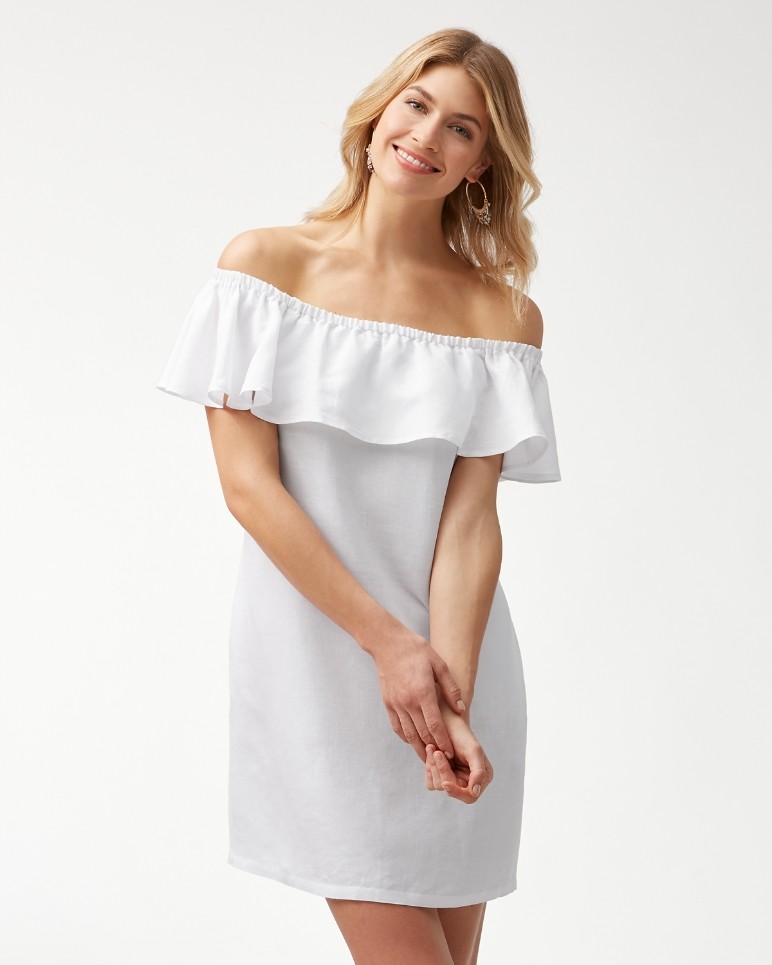 Linen-Blend Off-The-Shoulder Dress | Tommy Bahama