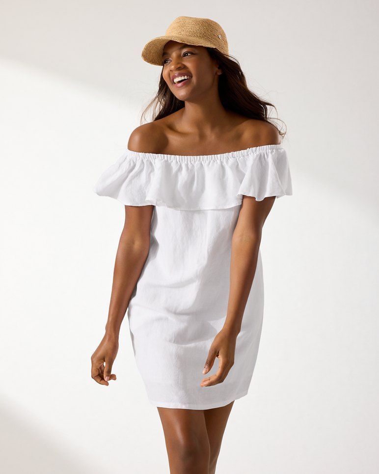 Linen-Blend Off-The-Shoulder Dress | Tommy Bahama