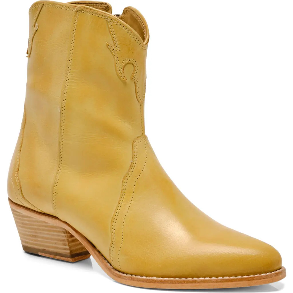 Free People New Frontier Western Bootie in Light Tan Leather at Nordstrom, Size 7Us | Nordstrom