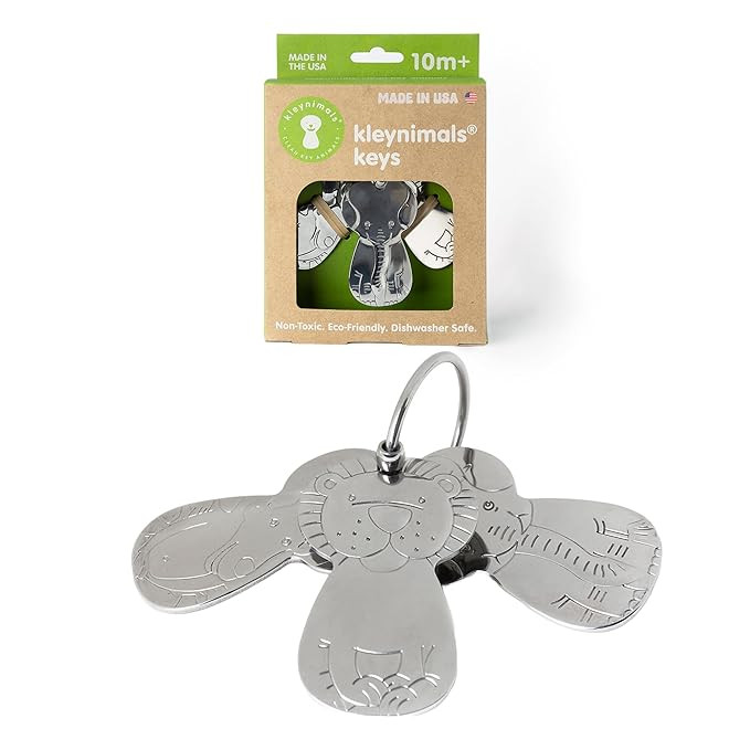 Stainless Steel Baby Keys Eli The Elephant, Gus The Giraffe, and Leo The Lion - Safe, Durable, BP... | Amazon (US)