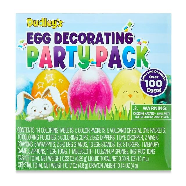 Dudley's Easter Egg Party Pack, 100+ Pieces, Egg Decorating, Family Fun, Crafty | Walmart (US)