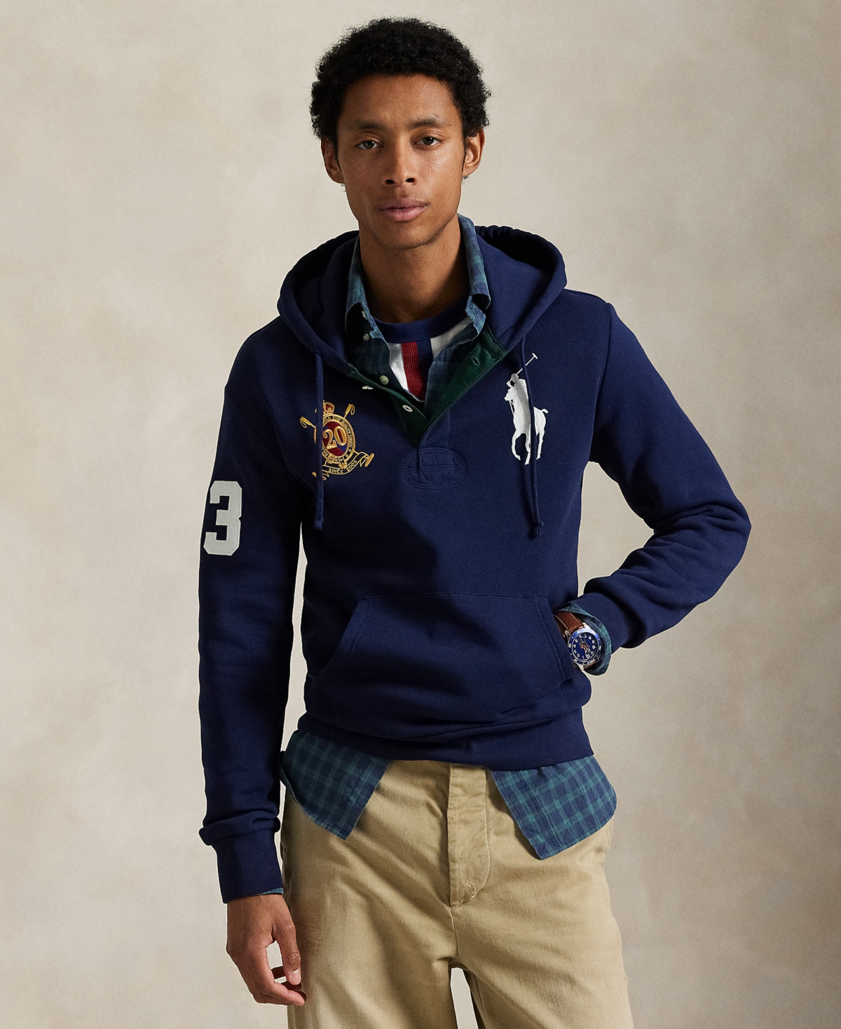 Polo Ralph Lauren Men's Big Pony 20th Anniversary Crest Hoodie - Newport Navy | Macy's