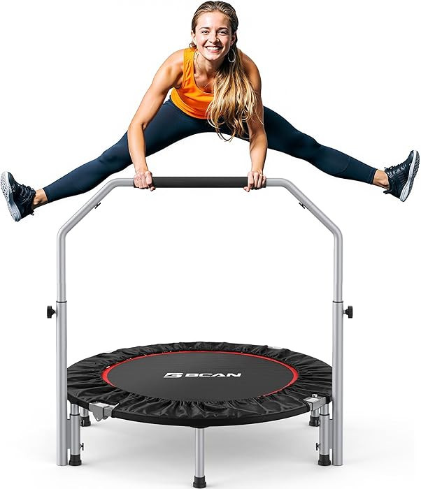 BCAN 40/48" Foldable Mini Trampoline Max Load 330lbs/440lbs, Fitness Rebounder with Adjustable Fo... | Amazon (US)