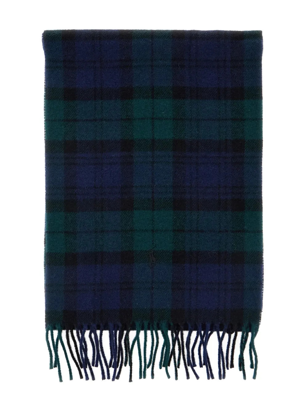 Polo Ralph Lauren embroidered-logo check-pattern scarf - Green | Farfetch Global