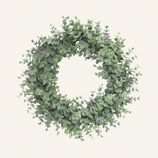 Frosted Eucalyptus Leaf Plastic Wreath | Wayfair North America