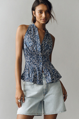 Linden Sleeveless Silky Pleated Blouse by Pilcro | Anthropologie (US)