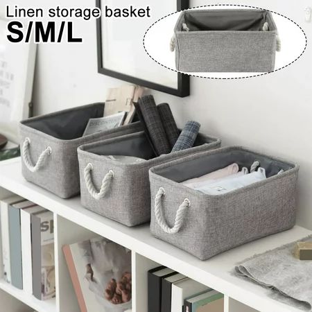 3 Size Decor Fabric Waterproof Canvas Basket Bin Organizer for Toy Clothes Sundries Storage | Walmart (US)