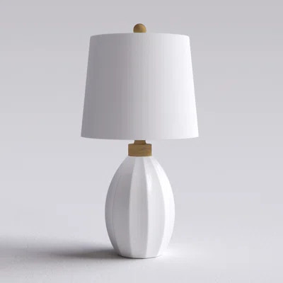 23.5'' Traditional Modern White Ceramic Table Lamp (Single) - MCM Modern Funky Accent Table Lamps for Bedroom Bedside/Nightstand, Living Room & Desk | Wayfair North America