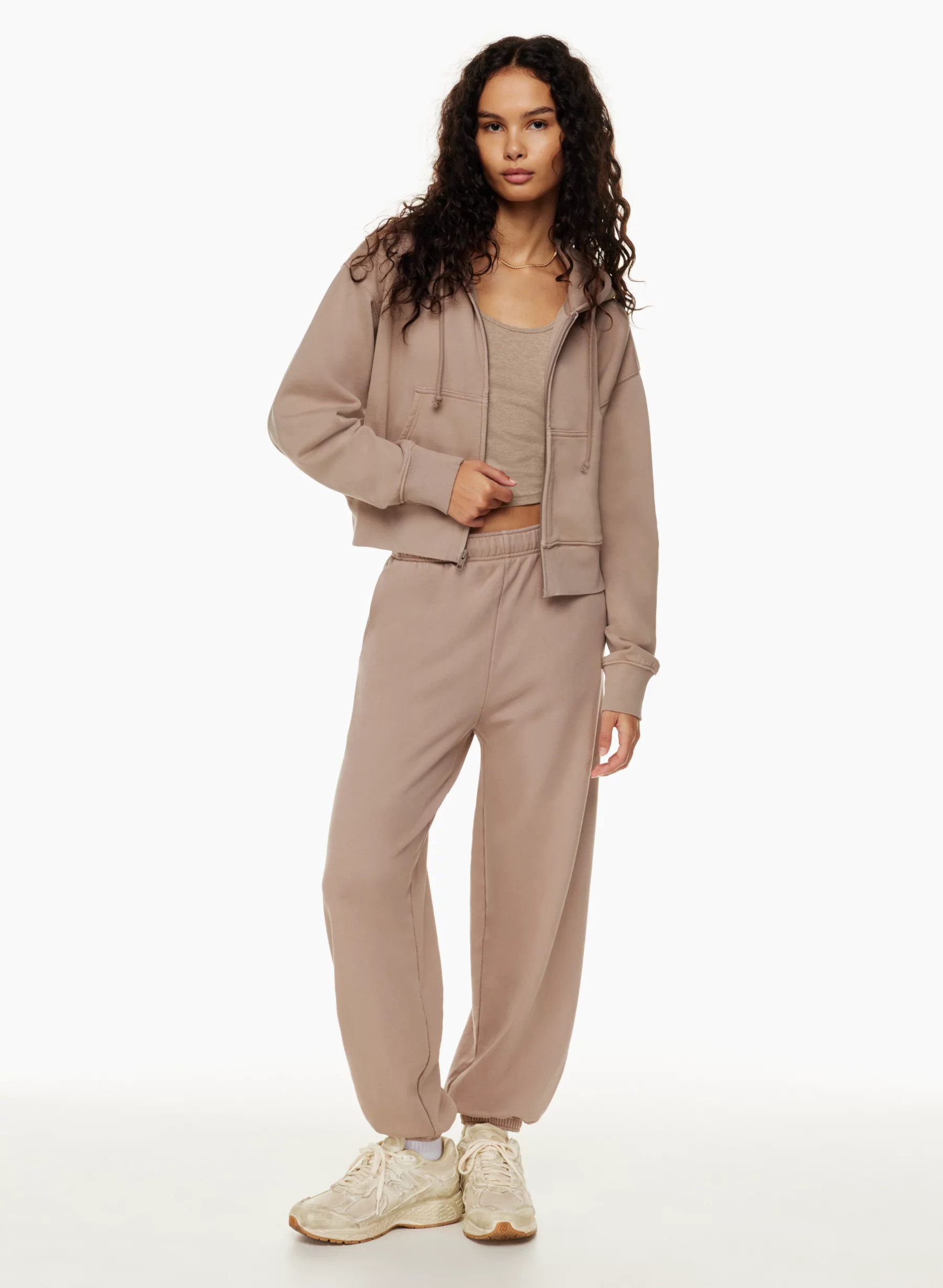 TERRY FLEECE BOYFRIEND BOXY ZIP HOODIE | Aritzia