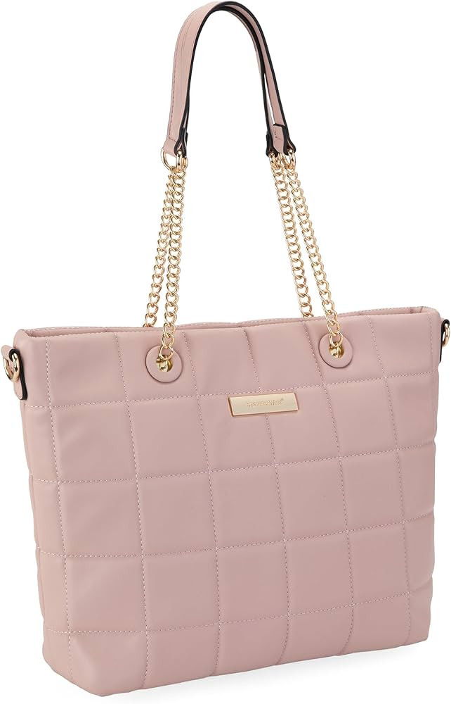 Montana West Tote Bag for Women Quilted Chain Handbags Elegant Purse with Adjustable Strap | Amazon (US)