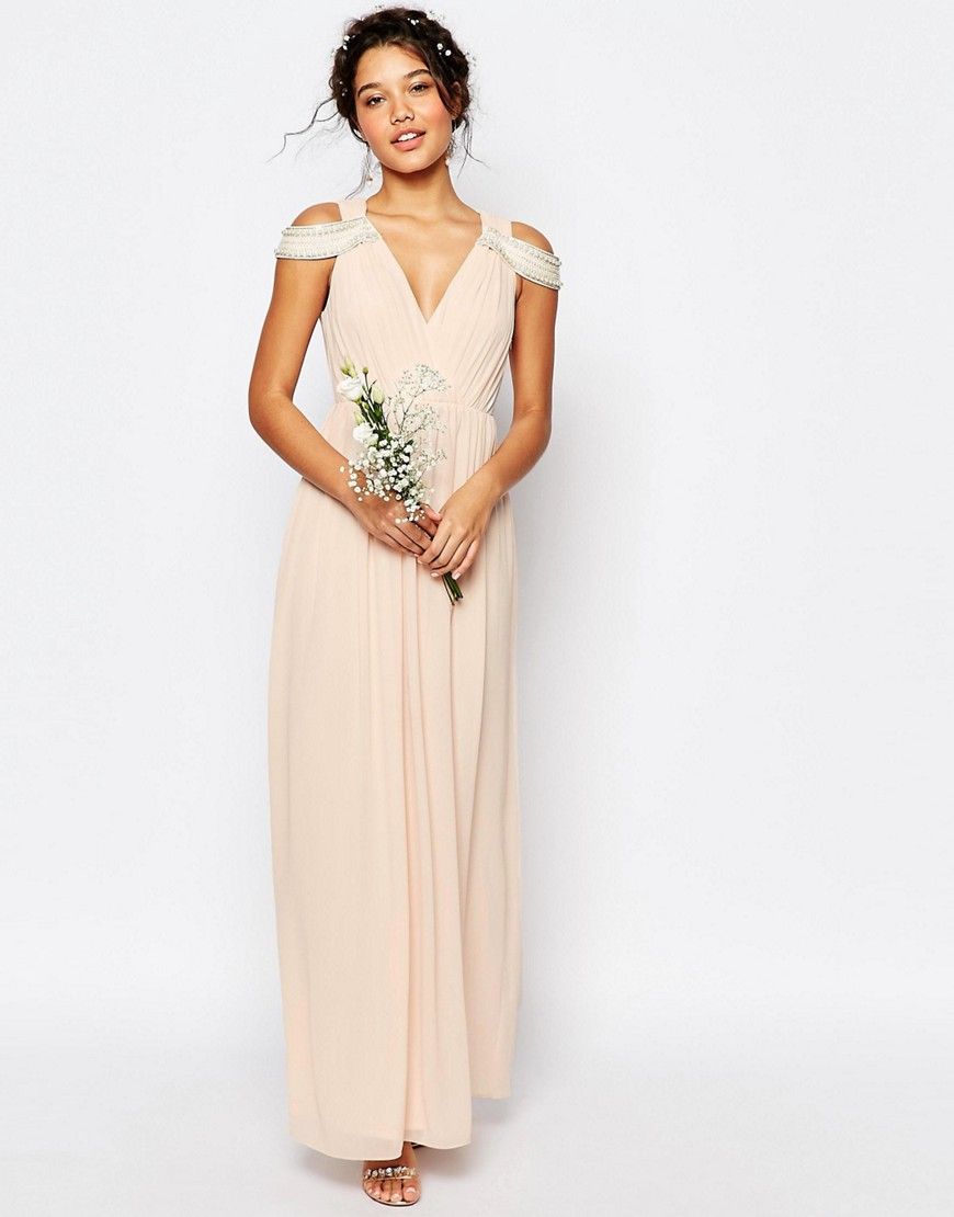 TFNC WEDDING Cold Shoulder Wrap Front Maxi Dress | ASOS UK