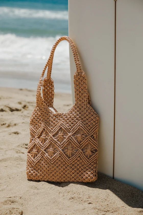 Sunny Glitter Gold Woven Tote Bag | Lulus